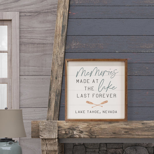 Memories Made at the Water | Personalized Wood Sign