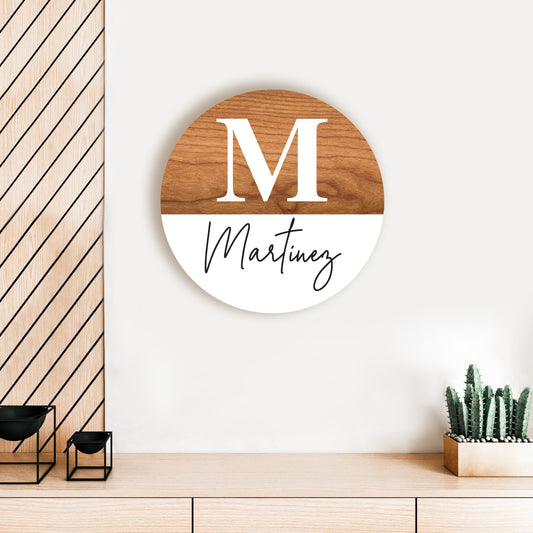 Last Name | Personalized Wood Circle Sign