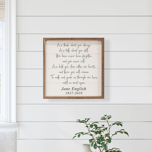 Until We Meet Again Name And Date | Personalized Wood Sign