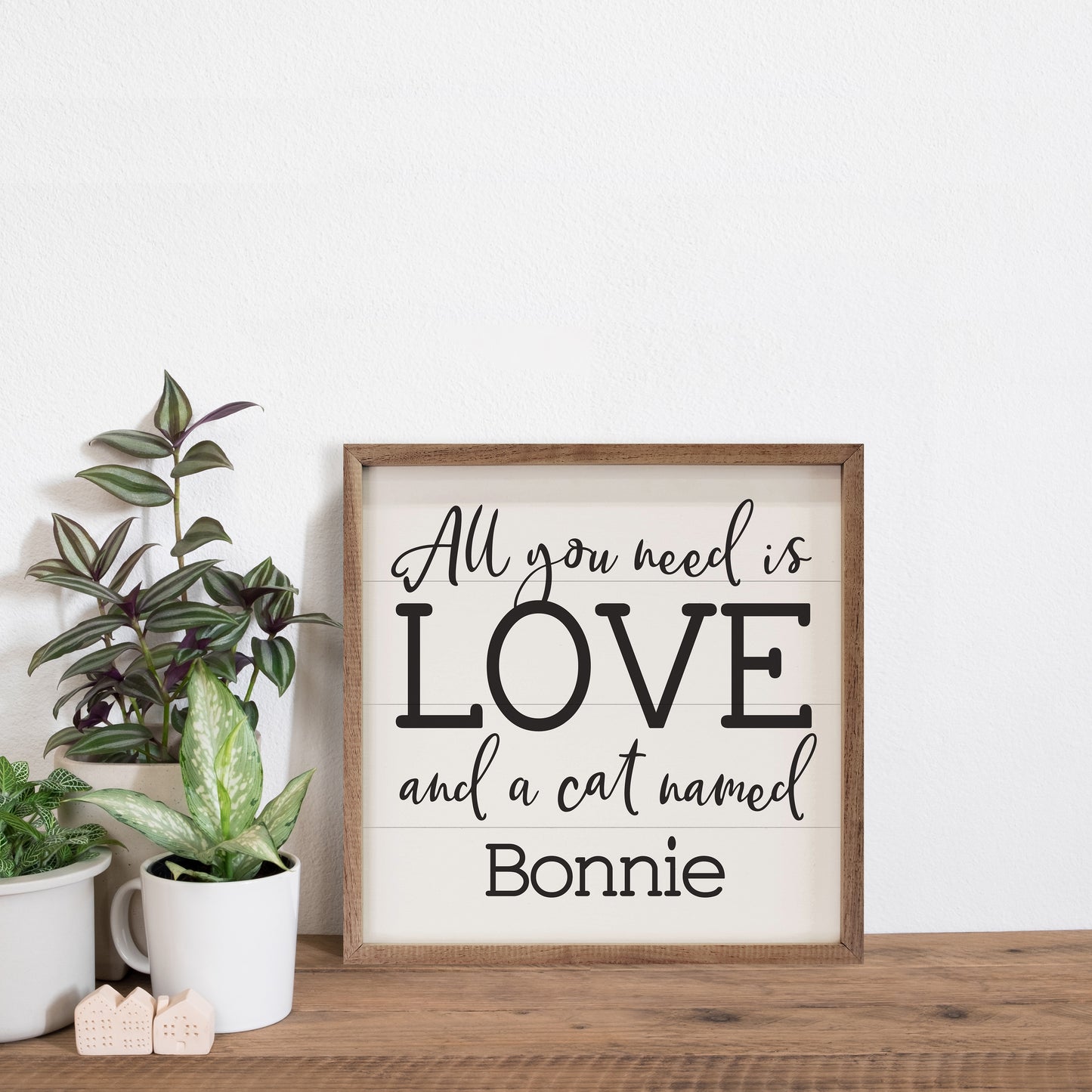 Love and a Cat Named | Personalized Wood Sign
