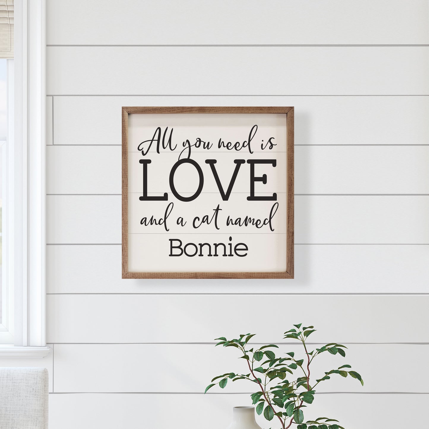 Love and a Cat Named | Personalized Wood Sign