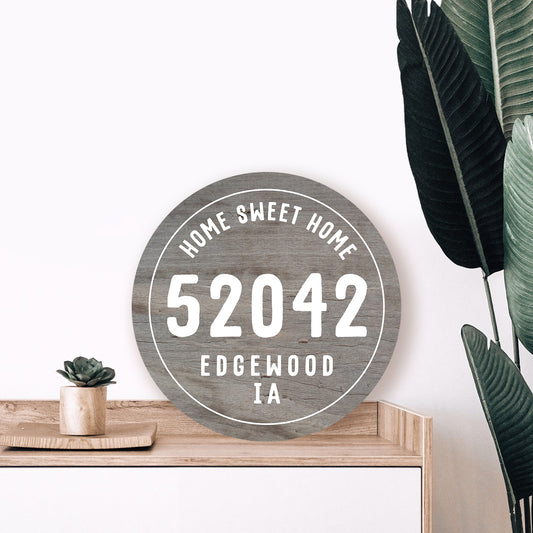 Home Sweet Home | Personalized Wood Circle Sign