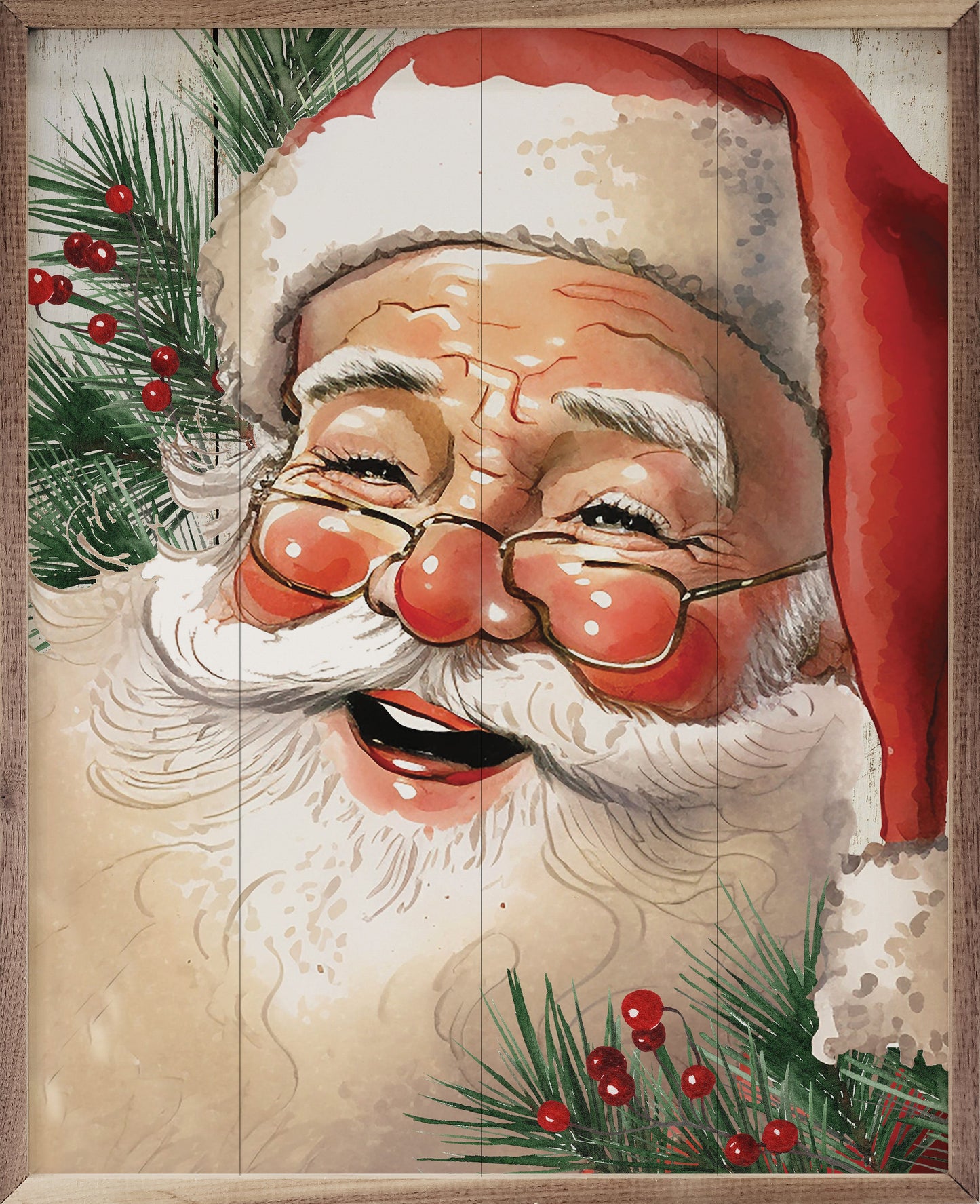 Jolly Red Hat Santa With Glasses