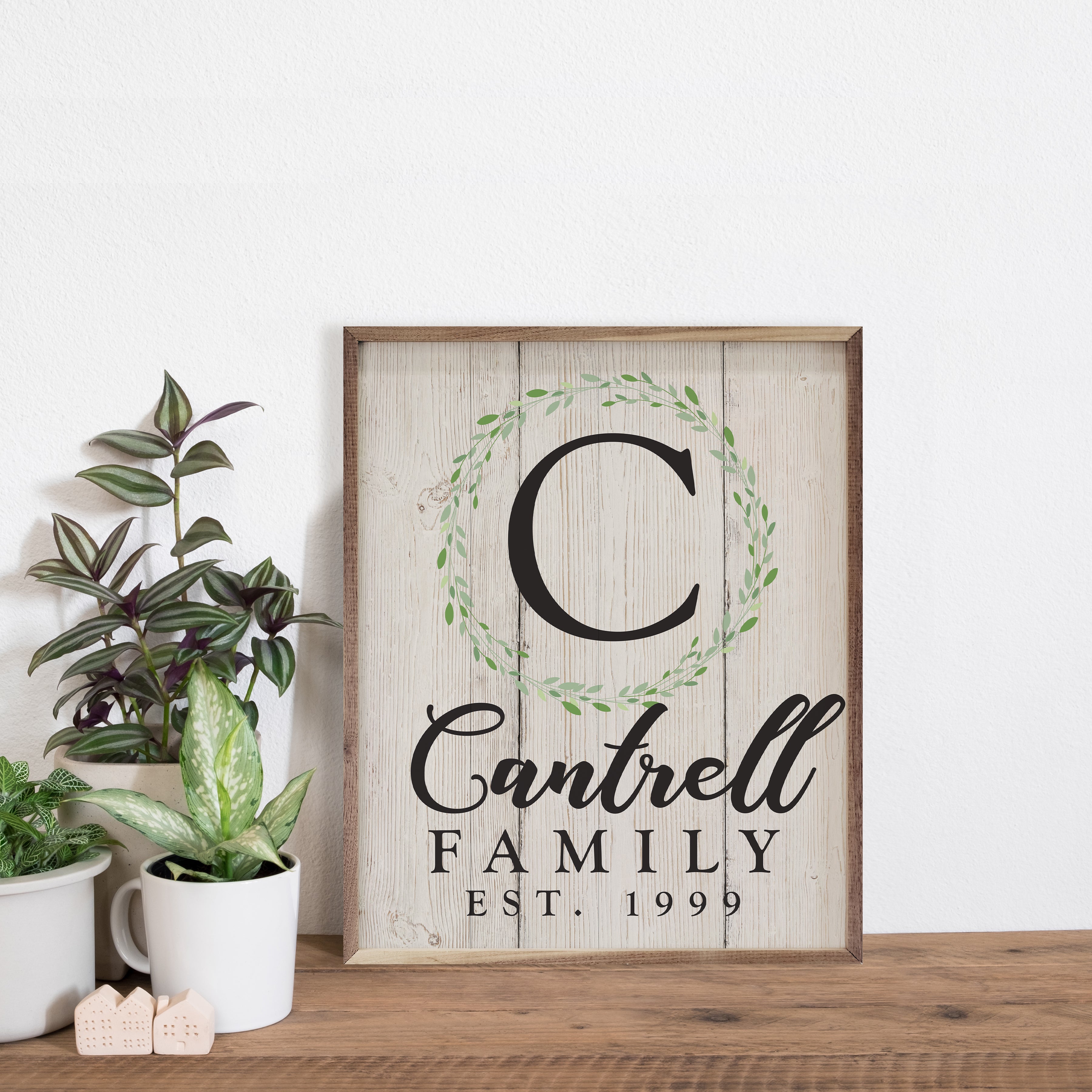 Family Name and Est Year | Personalized Wood Sign | Rustic Monogram ...