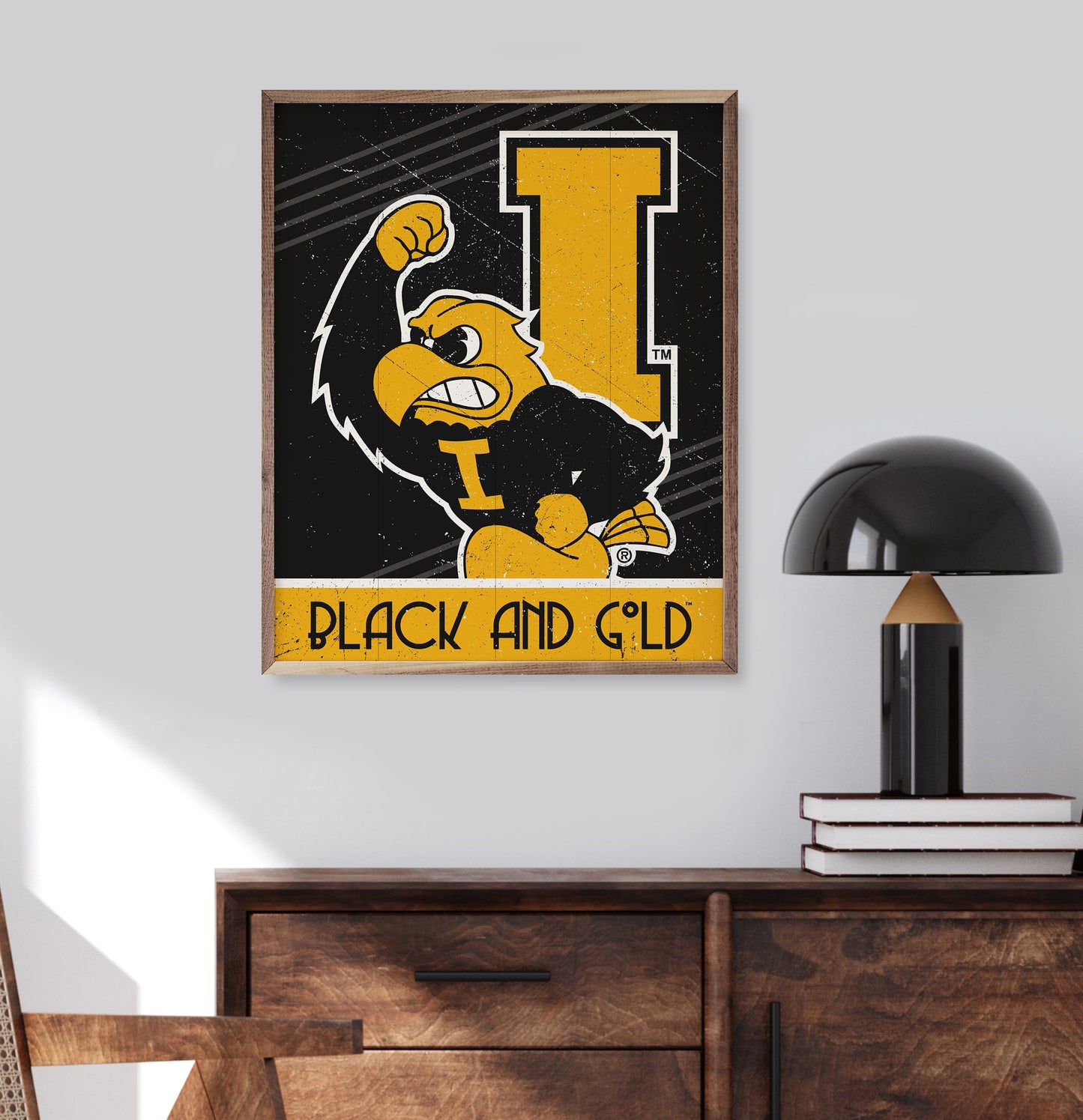 Retro Poster Iowa 16x20 / Black