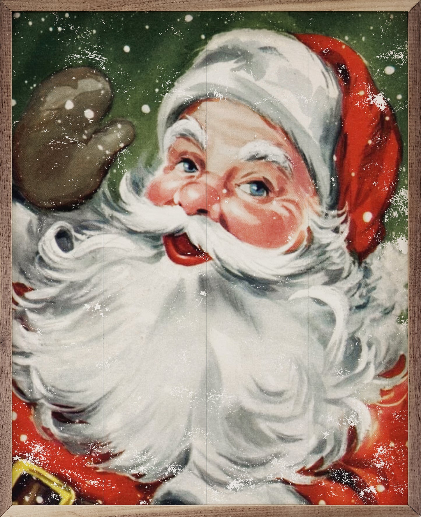 RD - Santa With Snow Green- 24"x30"