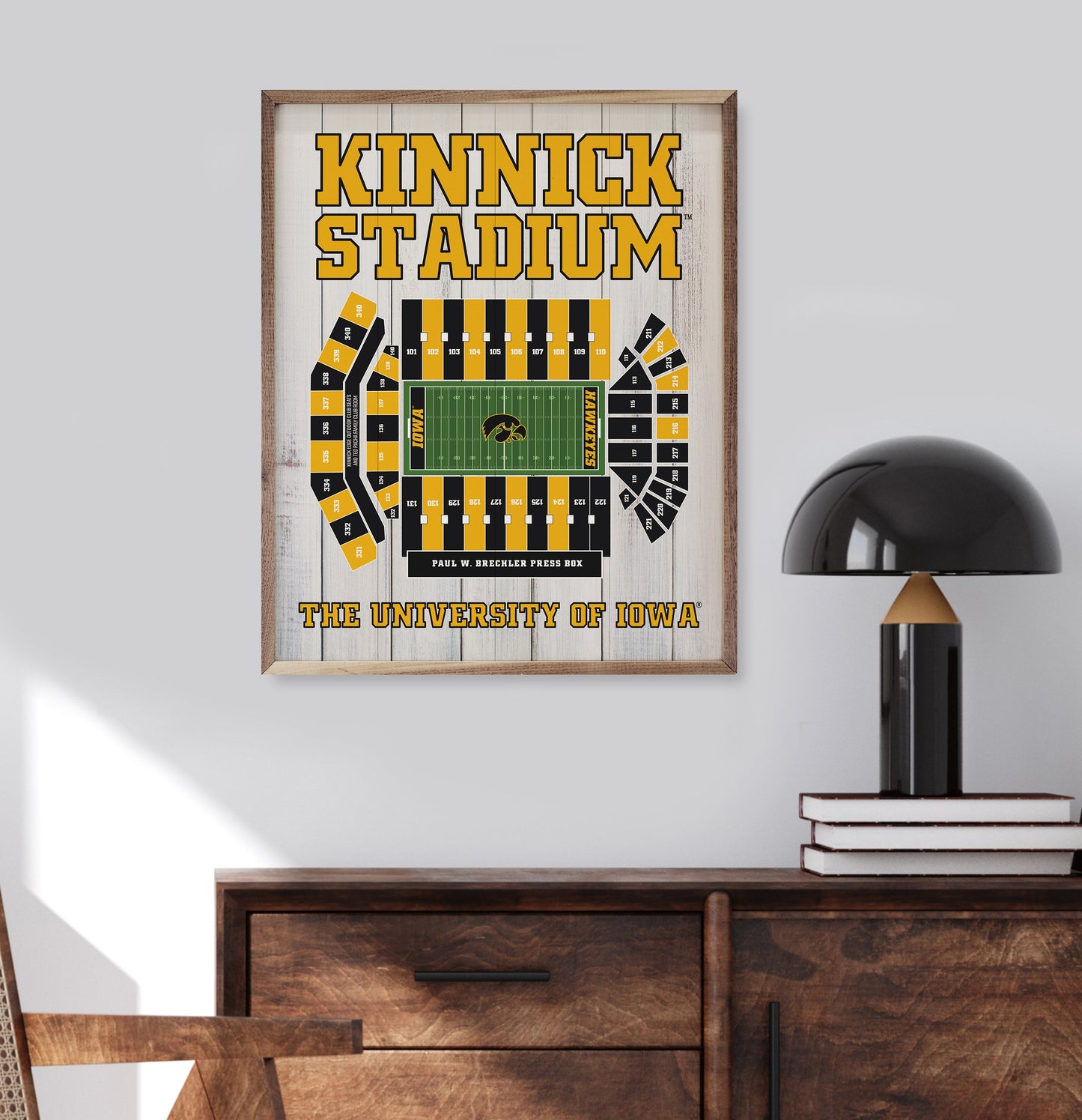 Stadium Seating Football Iowa Whitewash 16x20 / Whitewash