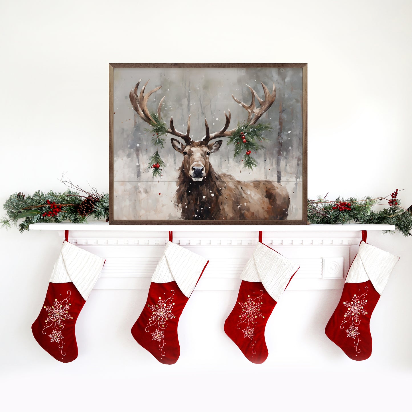 R - Holiday Caribou 40"x32"