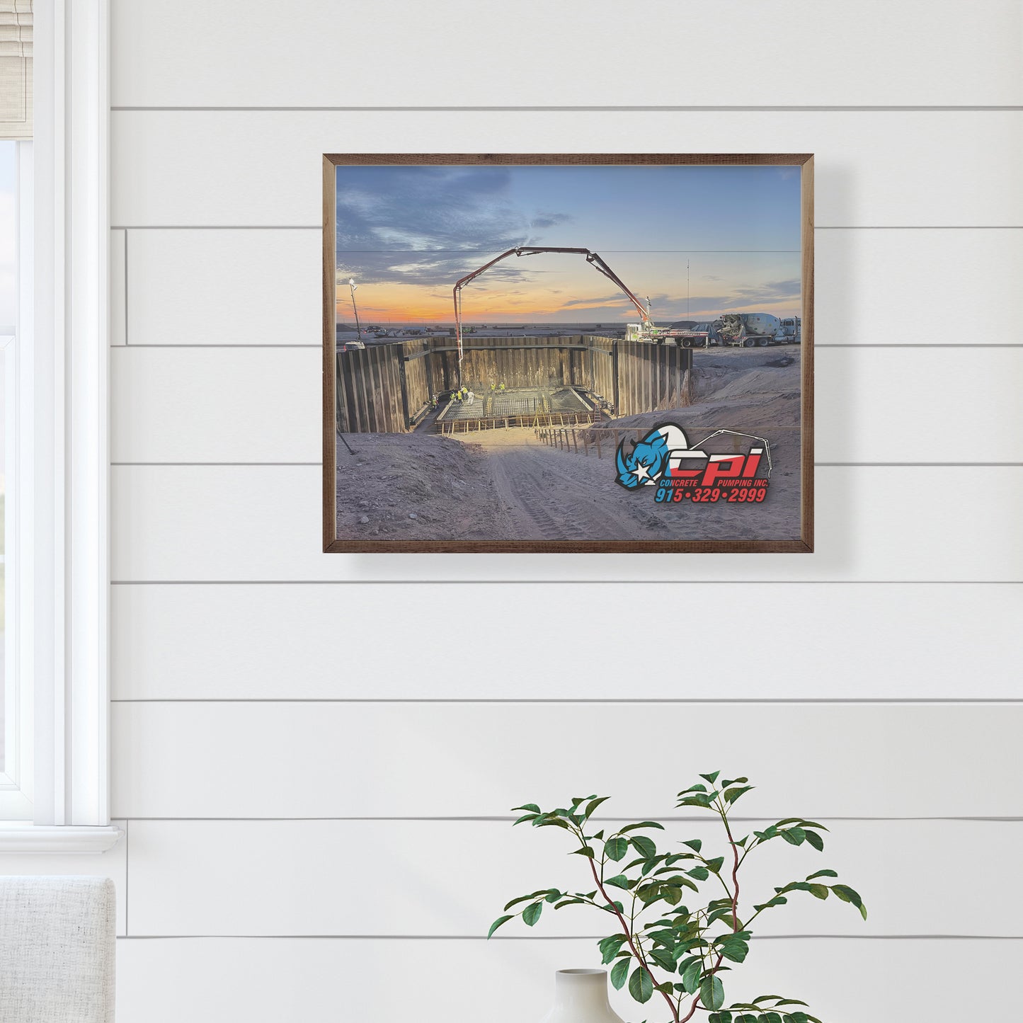 Photo with Logo | Walnut Framed Print