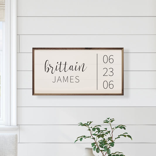 Name and Birthday | Personalized Wood Sign
