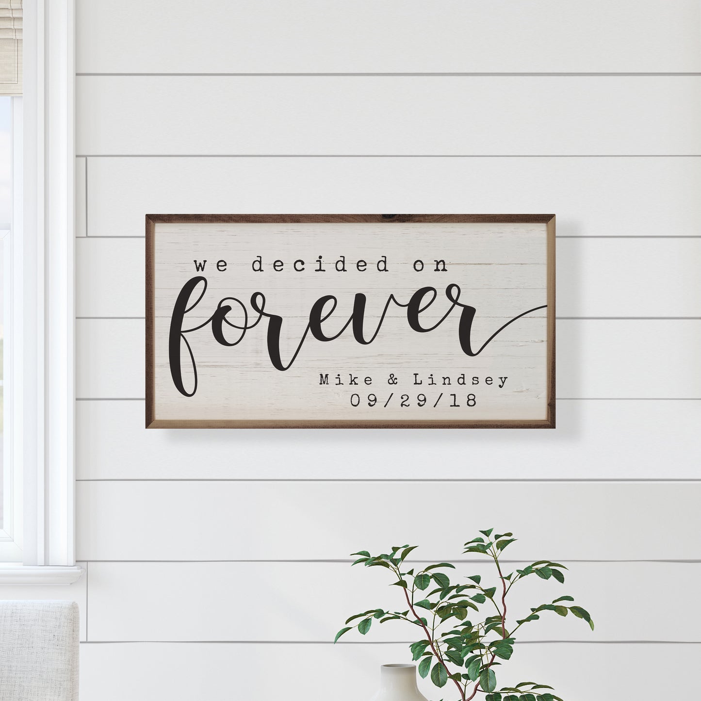 We Decided on Forever | Personalized Wood Sign
