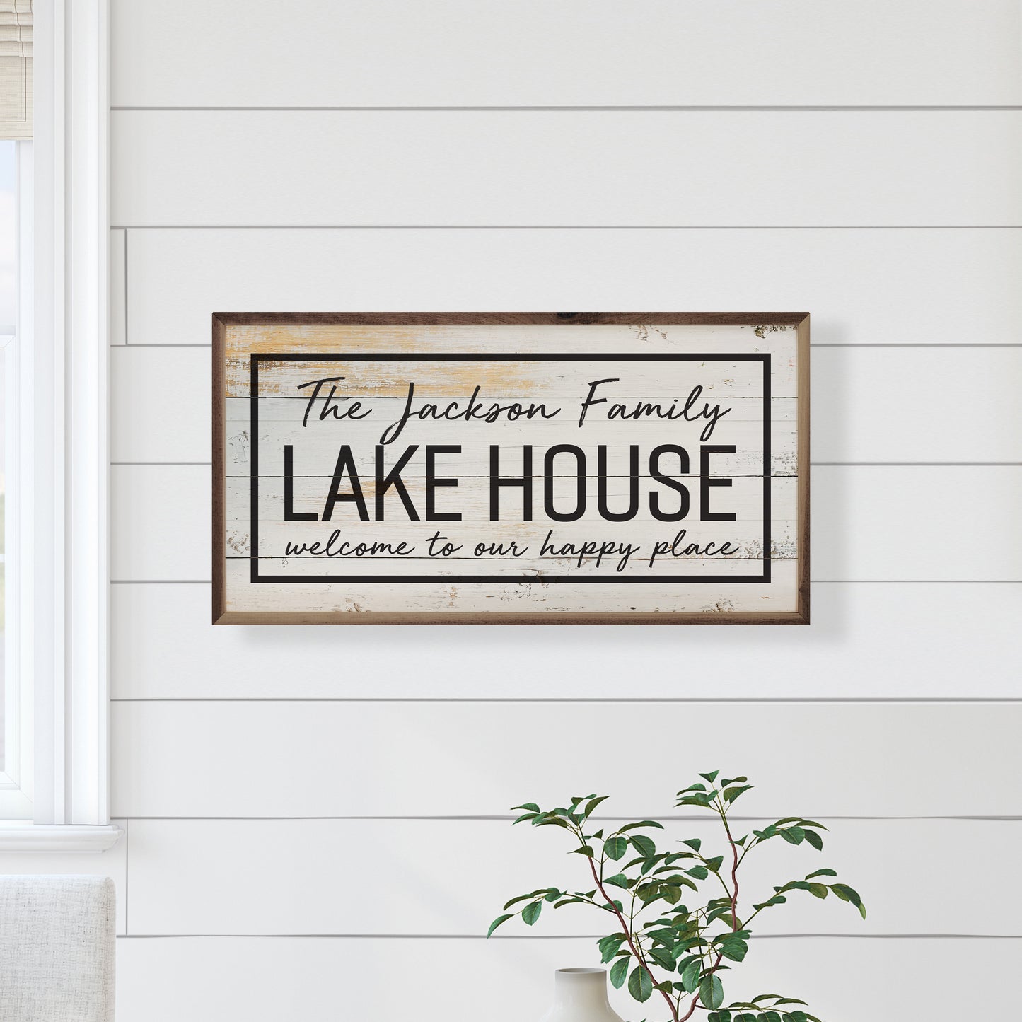 Welcome to our Happy Place | Personalized Wood Sign