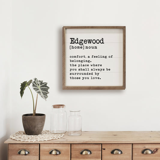 Home Definition | Personalized Wood Sign