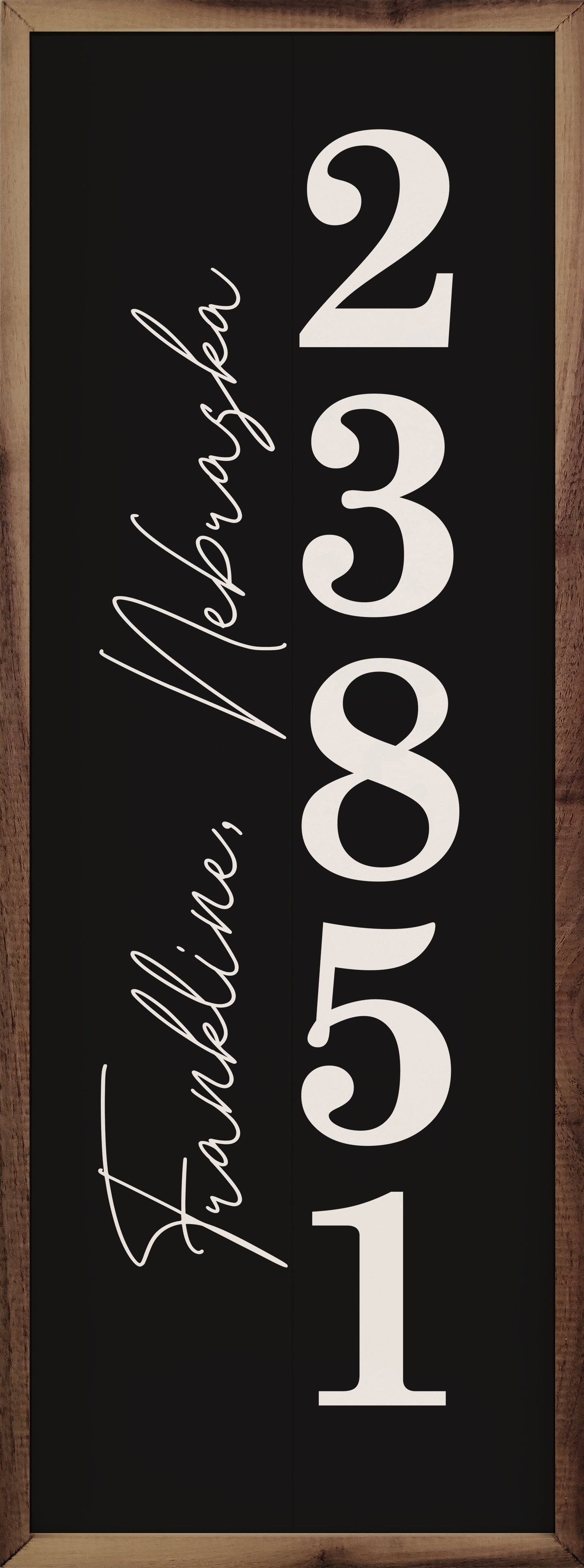 City, State and Zip Code Vertical | Personalized Wood Sign