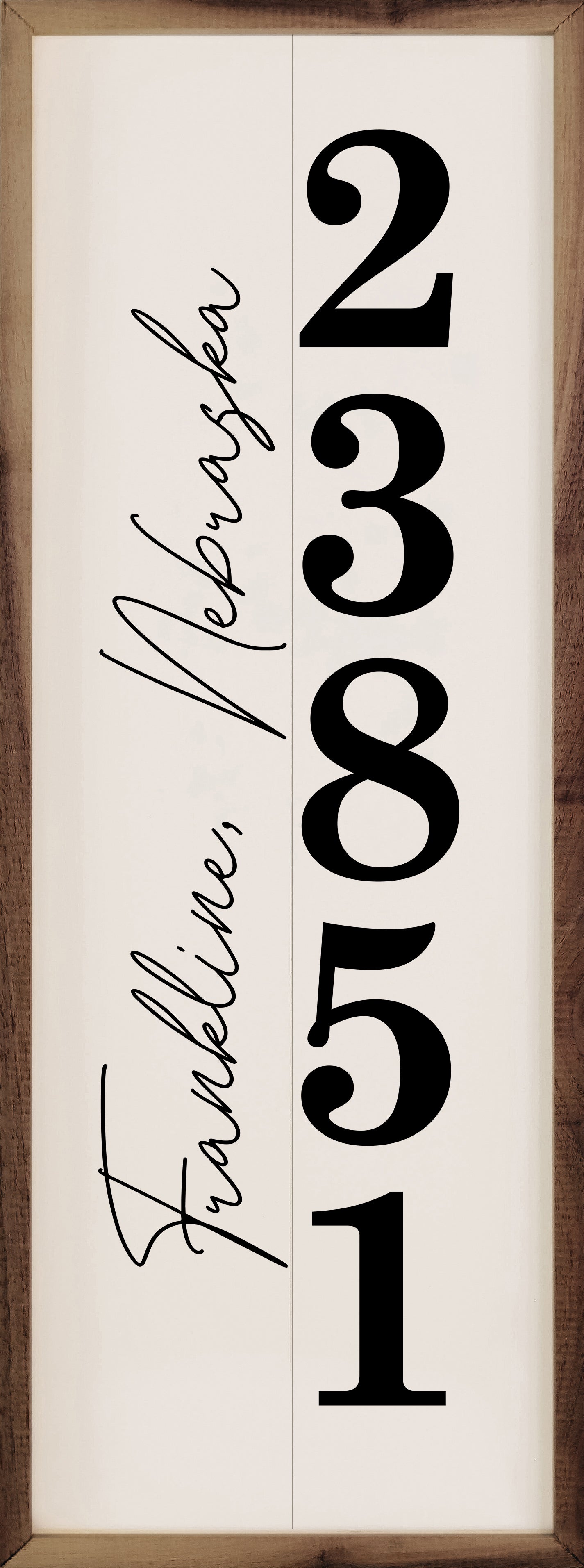 City, State and Zip Code Vertical | Personalized Wood Sign