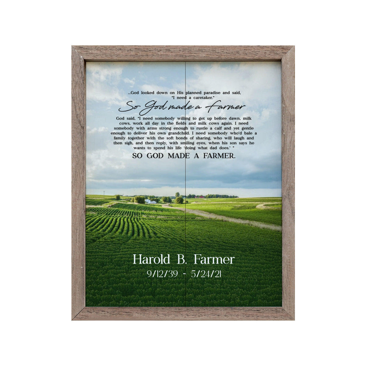 God Made A Farmer | Memorial Wood Sign