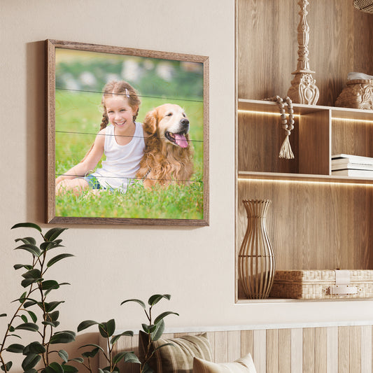 Square | Walnut Framed Wood Print