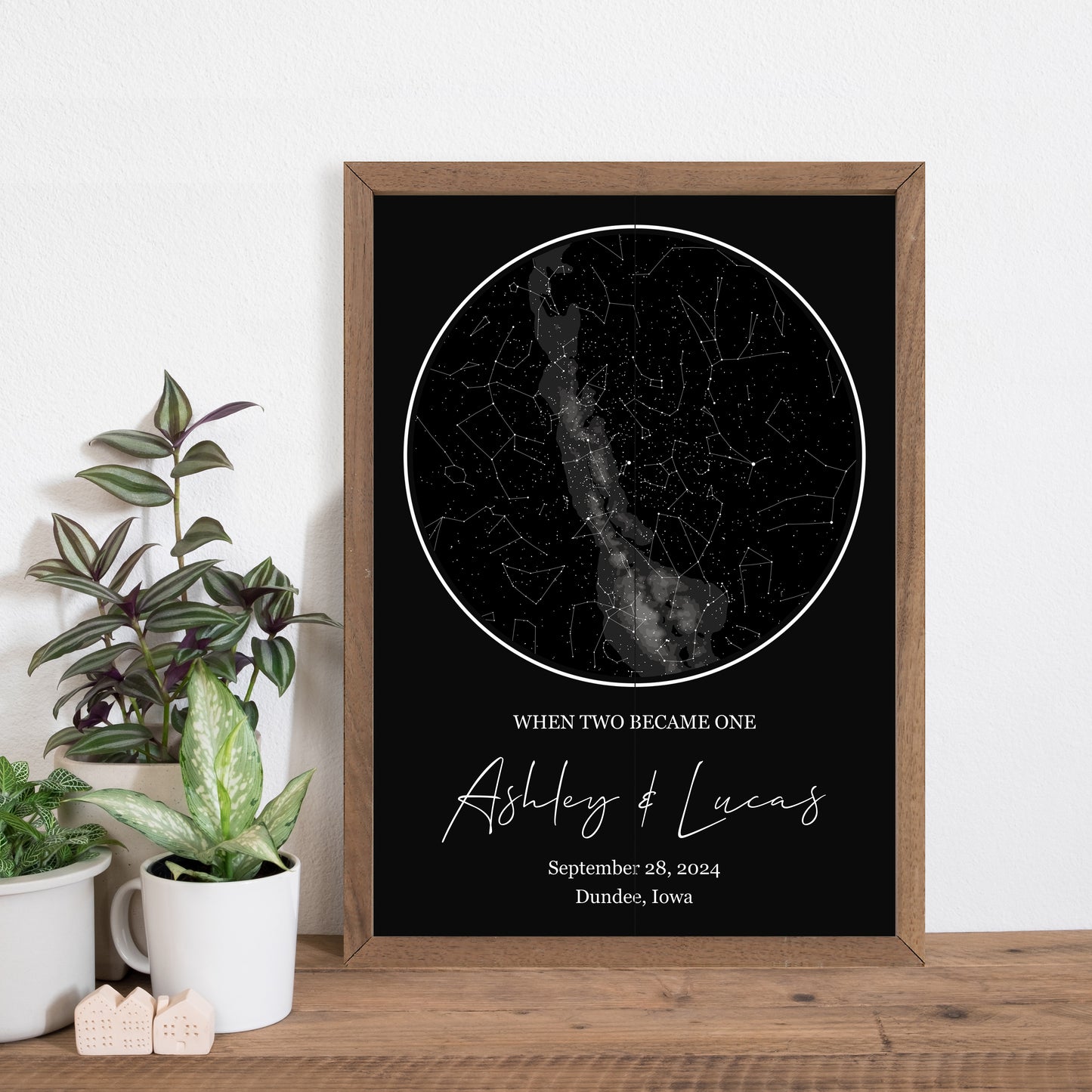 Star Map With Names And Date | Personalized Wood Sign