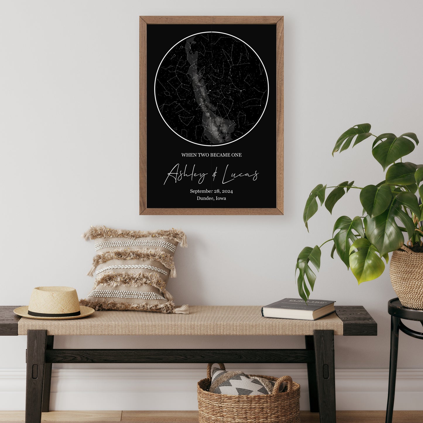 Star Map With Names And Date | Personalized Wood Sign