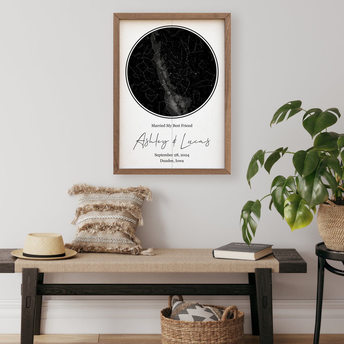 Star Map With Names And Date | Personalized Wood Sign