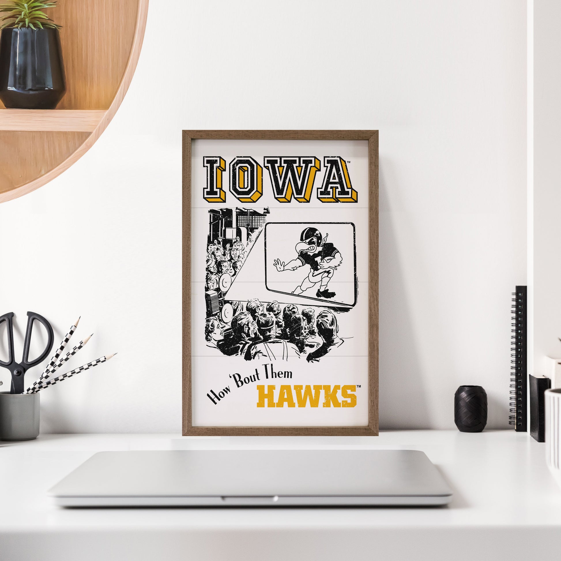 Iowa Hawkeyes How 'Bout Them Hawks White 10x16 / White