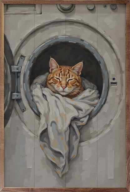 Orange Cat In Washing Machine