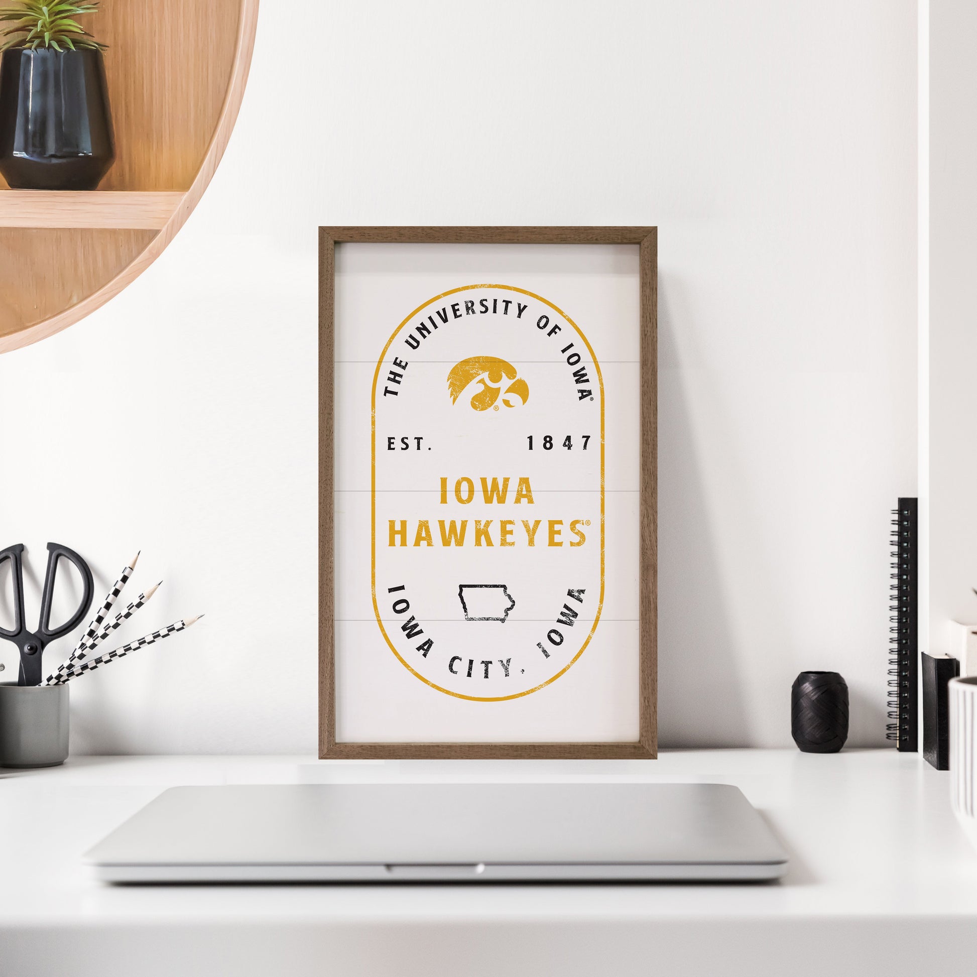 Stamp Poster Iowa 10x16 / White