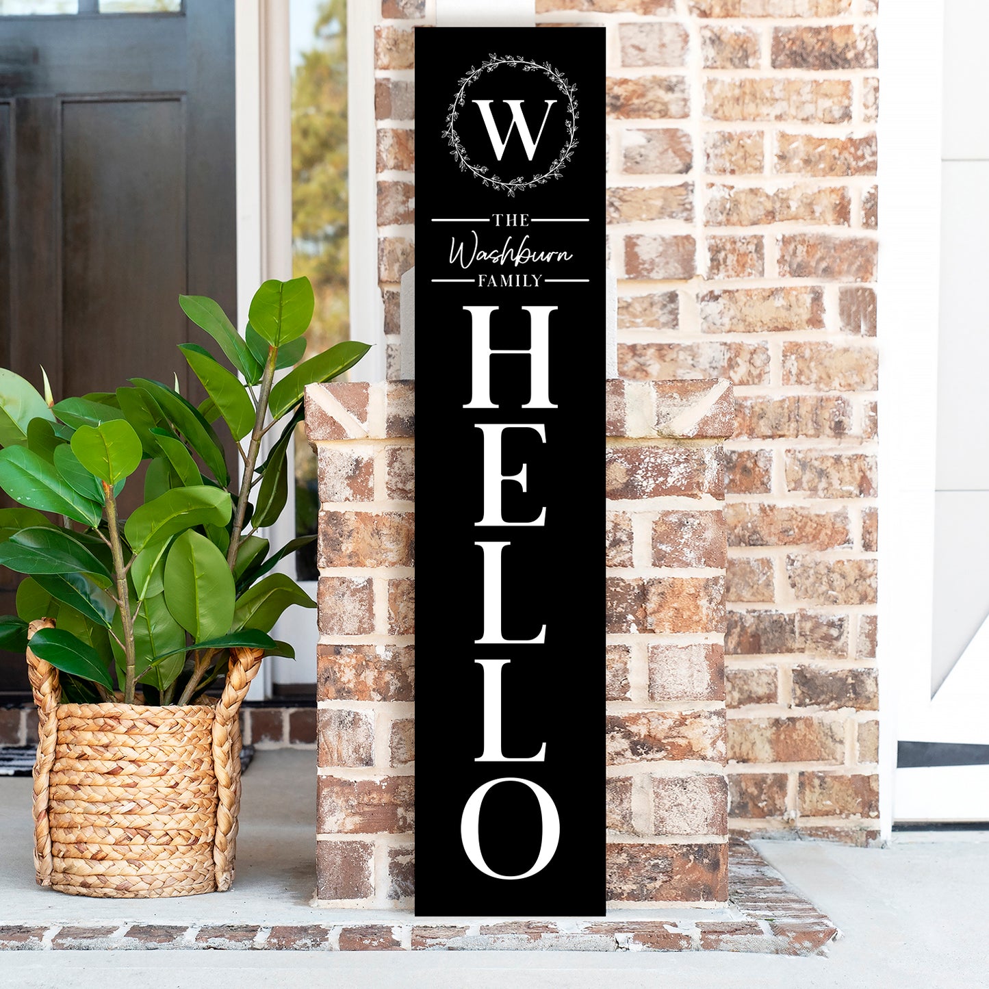 Personalized Name Hello Black Leaner