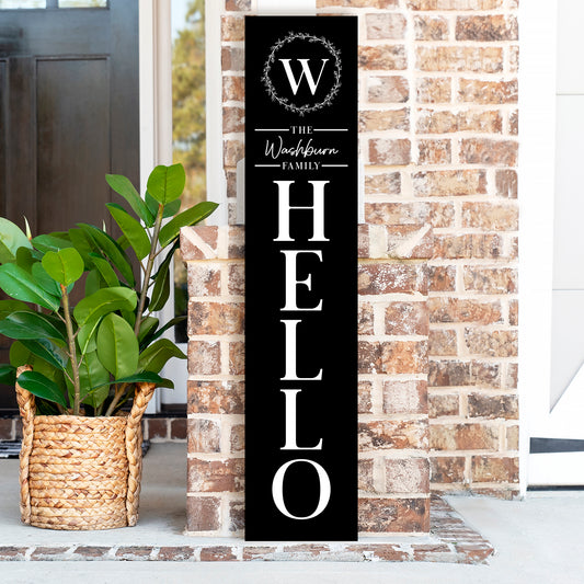 Personalized Name Hello Black Leaner