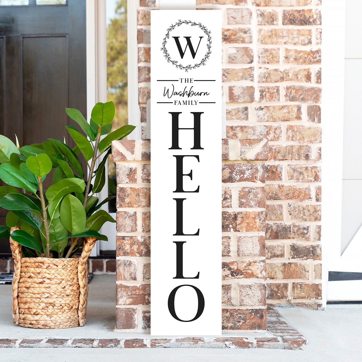 Personalized Name Hello White Leaner