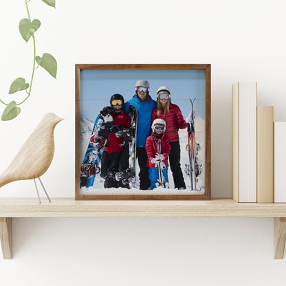 Square | Walnut Framed Wood Print