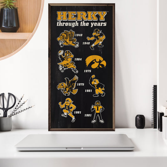 Herky Through The Years Black 12x24 / Black