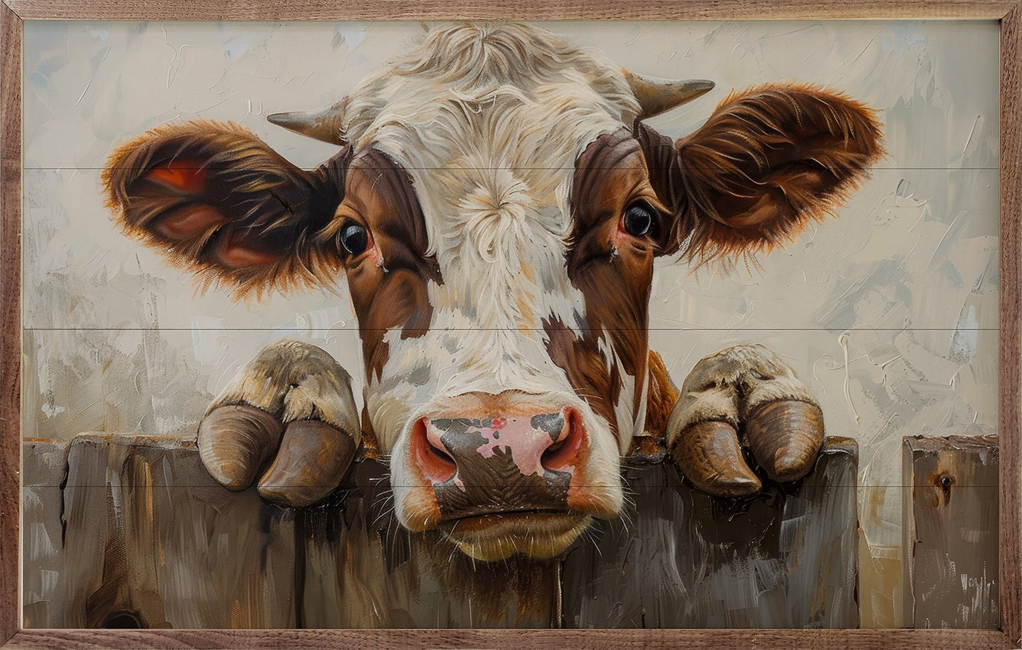 Cow On The Fence By Petals Prints Design