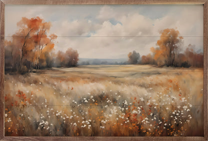 R - Autumn Field with Autumn Trees 36"x24"