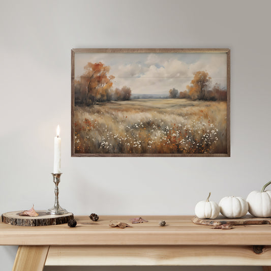 R - Autumn Field with Autumn Trees 24"x16"