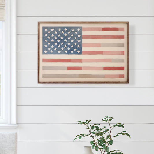 R - Flag with Colored Stripes 24"x16"