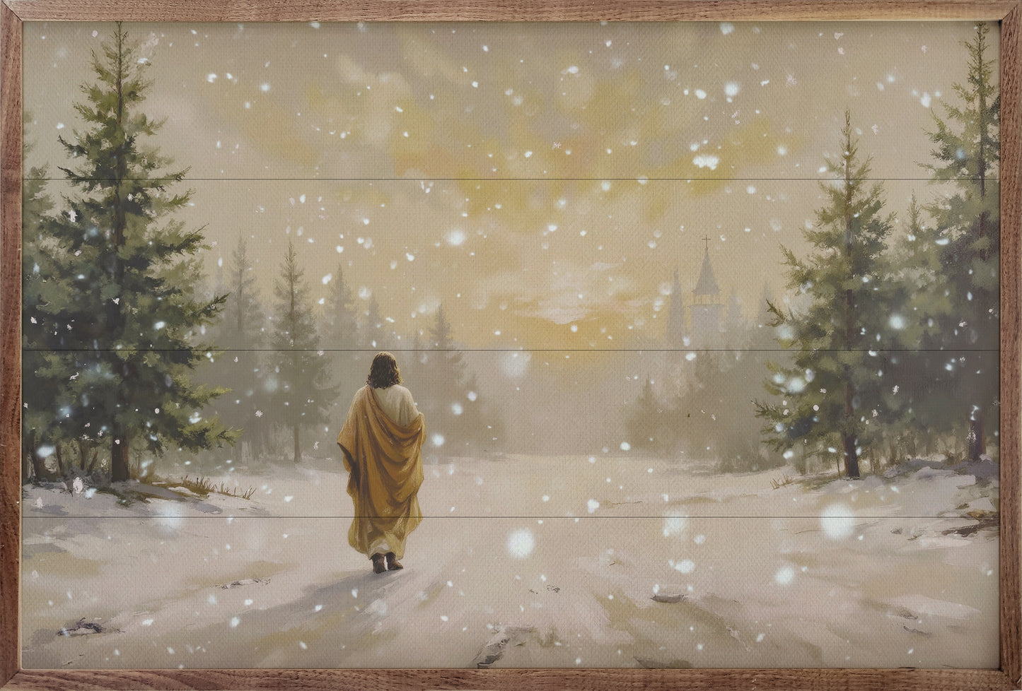 RD - Jesus Walkiing in the Snow 24x16"