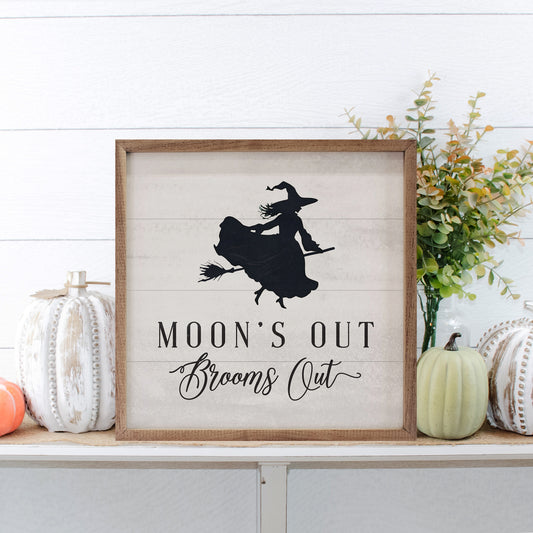R - Moons Out Brooms Out  4"x4"