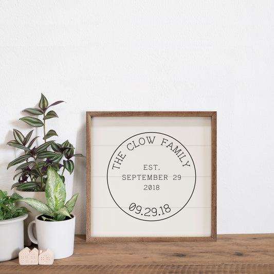 Personalized Family Stamp Date White