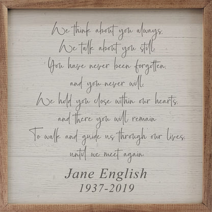 Until We Meet Again Name And Date | Personalized Wall Art