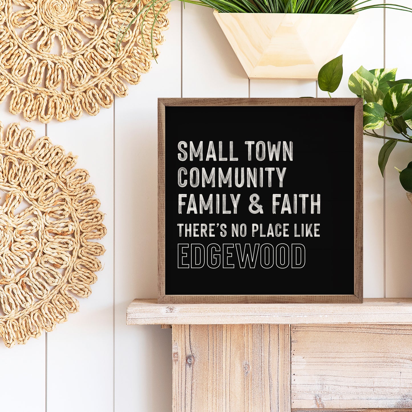 Small Town Home | Personalized Wood Sign