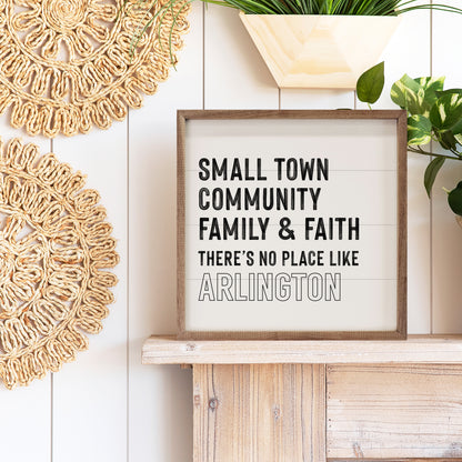 Small Town Home | Personalized Wood Sign