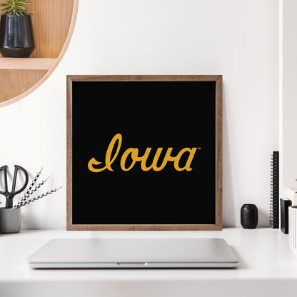 Retro Script State University Of Iowa Black