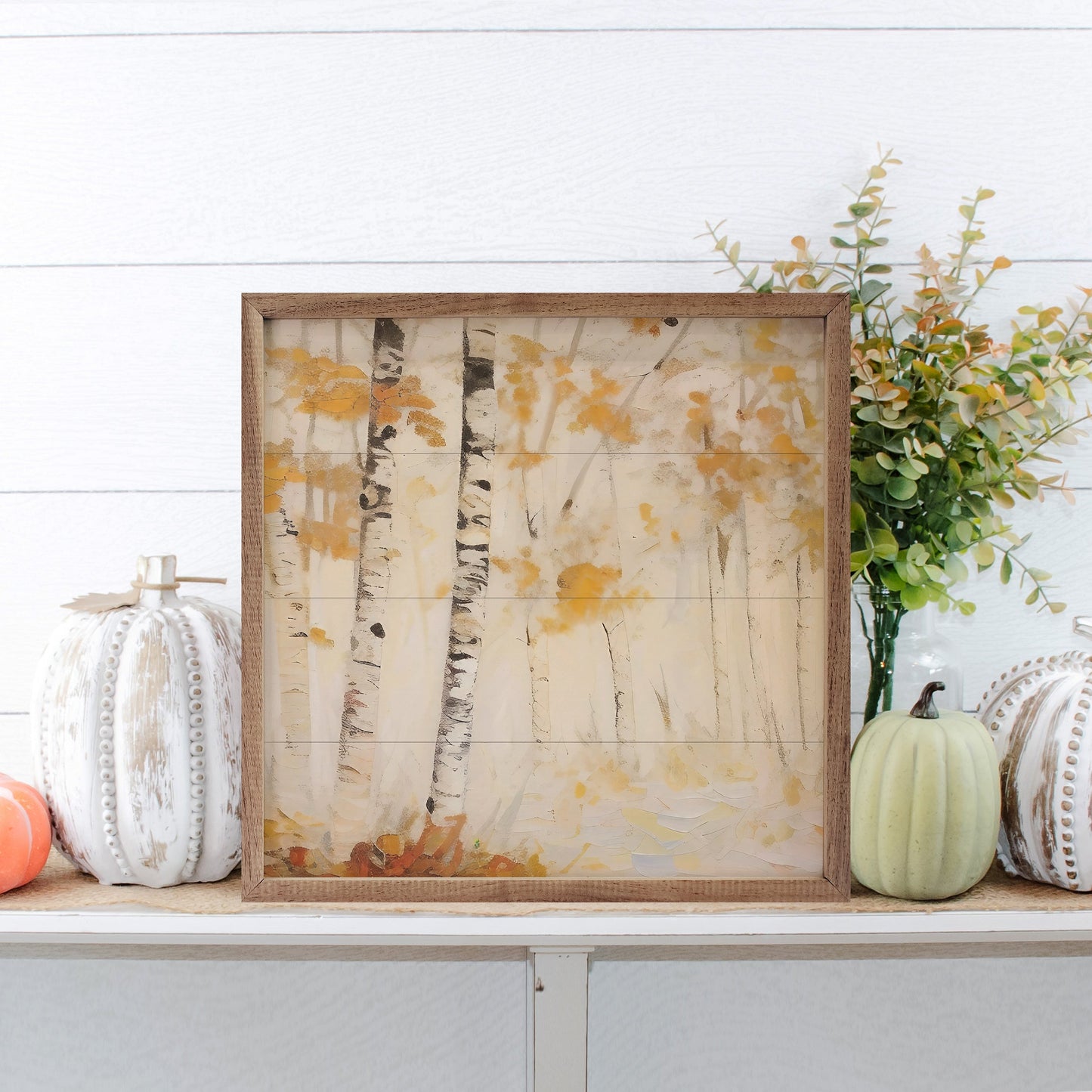 Two Fall Birch Trees In The Forest