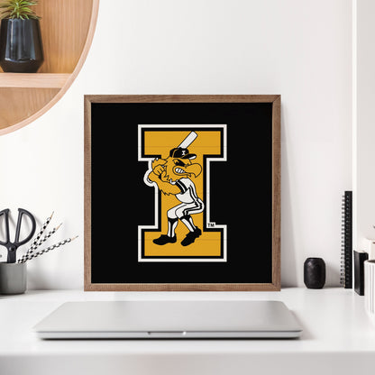 Vintage Bold Letter Baseball University Of Iowa Black