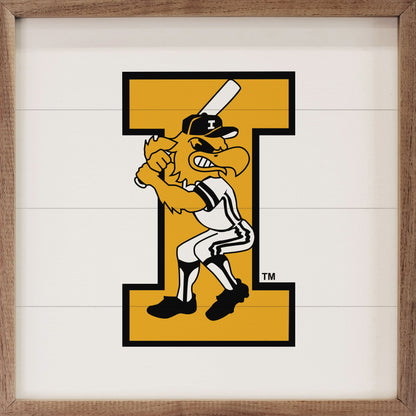 Vintage Bold Letter Baseball University Of Iowa White