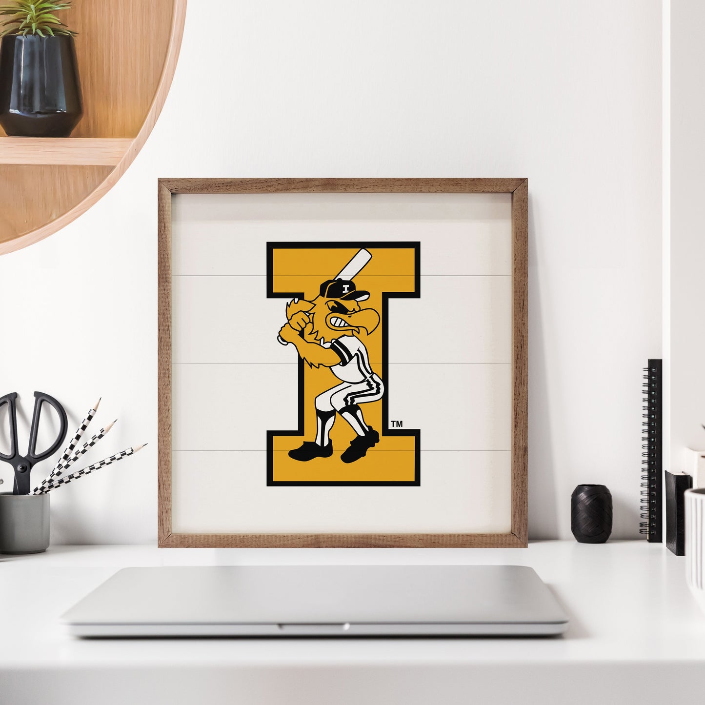 Vintage Bold Letter Baseball University Of Iowa White