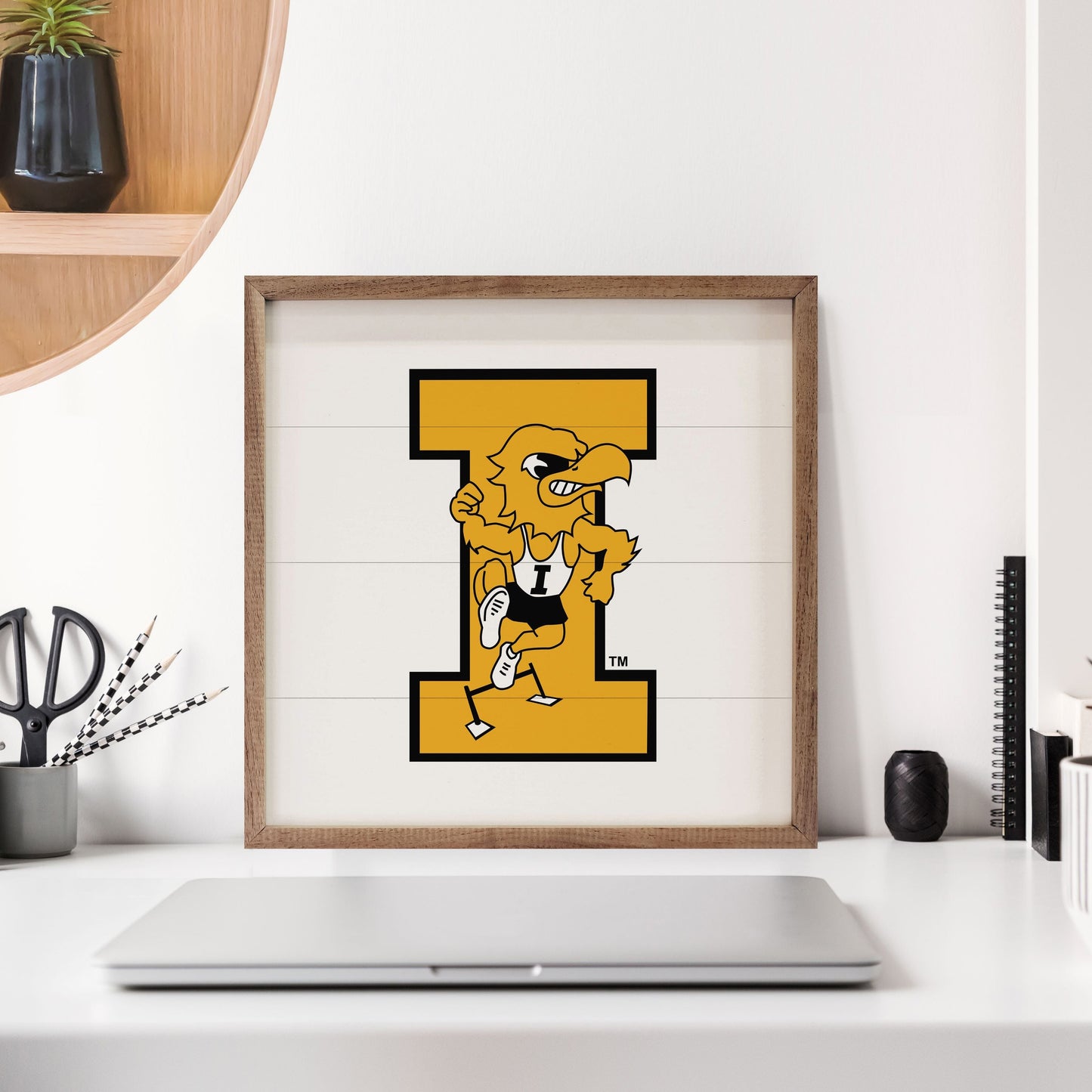 Vintage Bold Letter Track University Of Iowa White