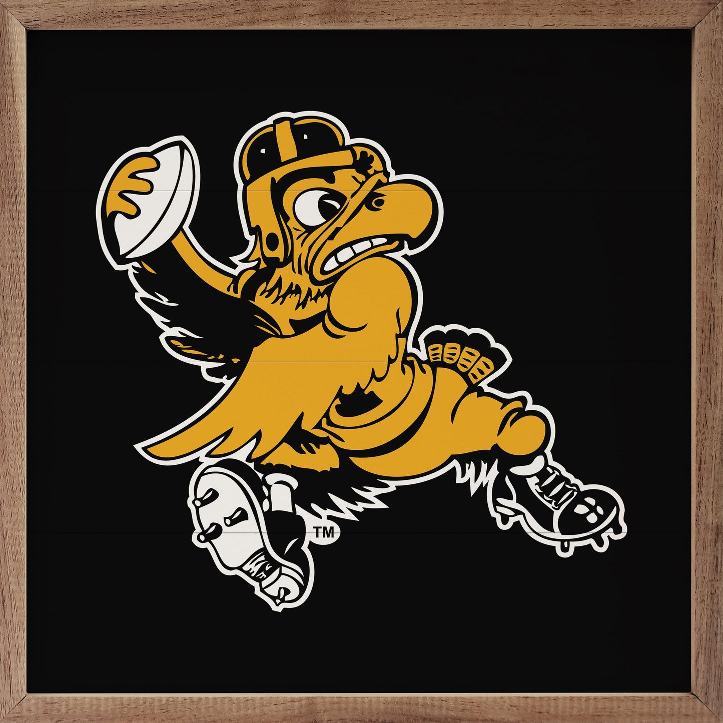 Vintage Football Herky University Of Iowa Black