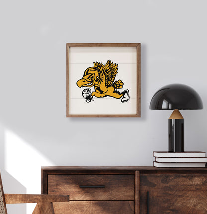 Vintage Running Football Herkey University Of Iowa White